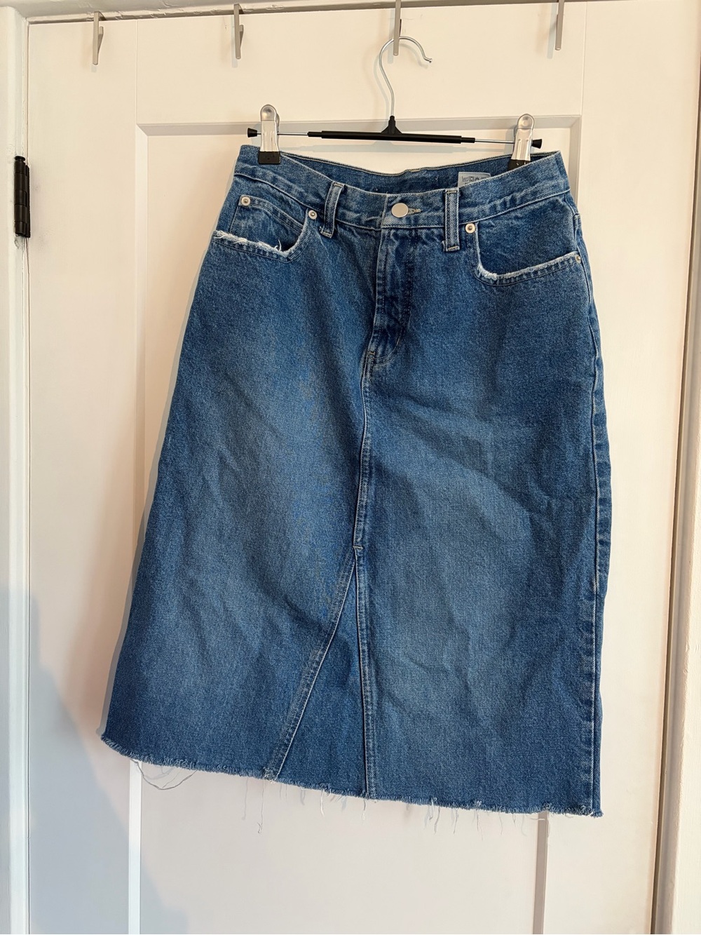 Blue Denim Midi Skirt